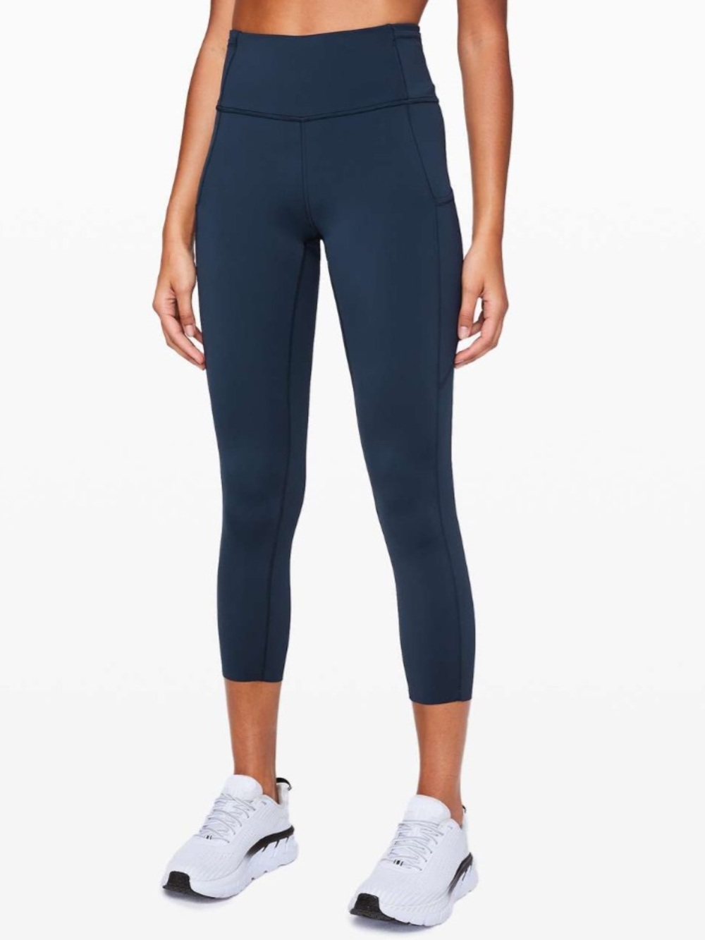 Lululemon Fast and Free High-Rise Crop 23" True Navy with Pockets Size 6